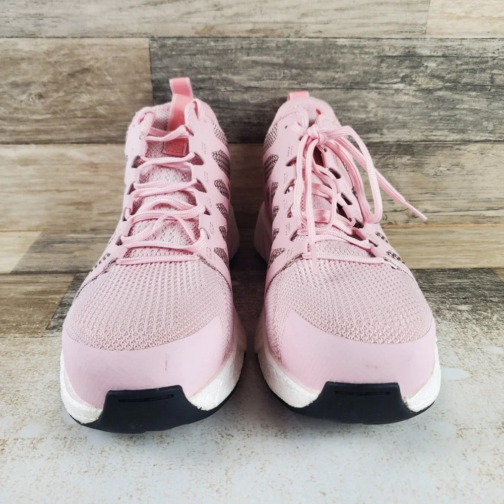 Reebok Fusion Flexweave Womens Work Shoes Sz 8 M Pink Mesh Composite Toe Lace Up